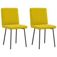 Eetkamerstoelen 2 st fluweel geel