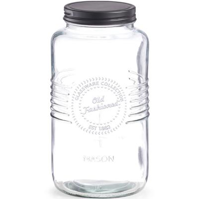 Zeller voedsel voorraadpotten - Old Fashioned - glas - 12 x 23 cm - bewaarpot - 2 liter