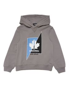 DSQUARED2 KIDS hoodie à logo imprimé - Gris