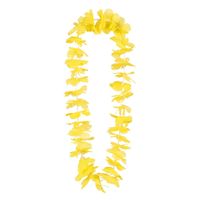 Hawaii krans/slinger - Tropische kleuren geel - Bloemen hals slingers - thumbnail