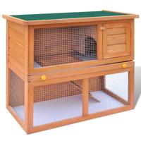 Buitenkonijnenhok voor kleine huisdieren, 1 deur, hout - thumbnail