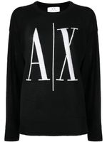 Armani Exchange pull à logo en intarsia - Noir