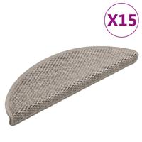Trapmatten zelfklevend 15 st sisal-look 56x17x3cm zilverkleurig - thumbnail