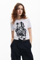 T-shirt met Arty illustratie - WHITE - L - thumbnail