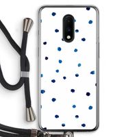 Blauwe stippen: OnePlus 7 Transparant Hoesje met koord Blauwe stippen: OnePlus 7 Transparant Hoesje met koord