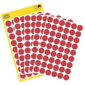 Avery-Zweckform 3141 Etiketten Ø 12 mm Papier Rood 270 stuk(s) Permanent hechtend Etiketten voor markeringspunten