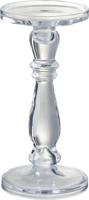 Kandelaar/kaarshouder leti glas transparant m 13x13x27,5 cm Jolipa - Hortus