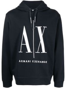 Armani Exchange hoodie à logo imprimé - Bleu