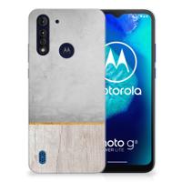 Motorola Moto G8 Power Lite | Bumper Hoesje | Wood Concrete