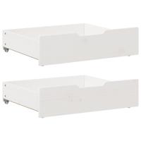 VidaXL Bedlades 2 st 65x55x17 cm massief grenenhout wit