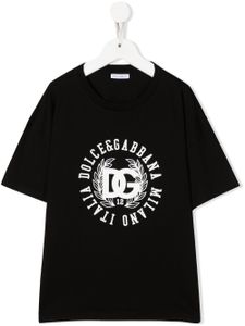 Dolce & Gabbana Kids t-shirt à logo imprimé - Noir