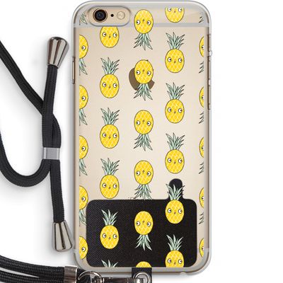 Ananas: iPhone 6 PLUS / 6S PLUS Transparant Hoesje met koord