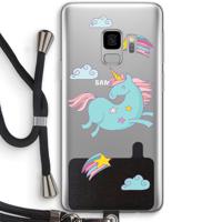 Vliegende eenhoorn: Samsung Galaxy S9 Transparant Hoesje met koord