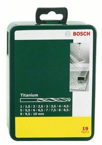 Bosch Accessories 2607019437 HSS Metaal-spiraalboorset 19-delig TiN DIN 338 Cilinderschacht 1 set(s)