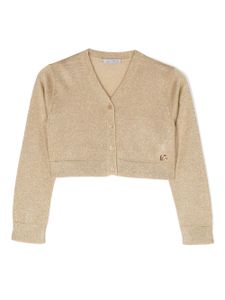 Dolce & Gabbana Kids cardigan pailleté à col v - Or