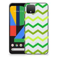 Google Pixel 4 | TPU bumper | Zigzag Groen Google Pixel 4 | TPU bumper | Zigzag Groen