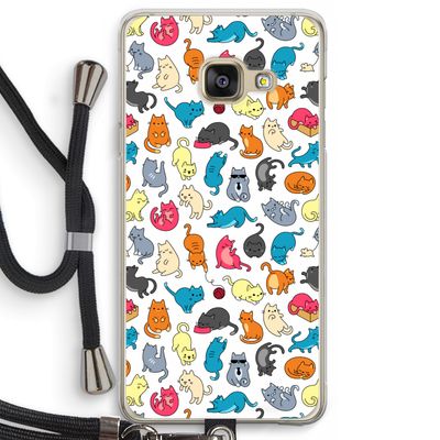 Kleurrijke katten: Samsung Galaxy A3 (2016) Transparant Hoesje met koord