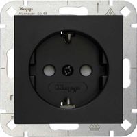 Kopp HK07 stopcontact enkel randaarde kinderveilig mat zwart HK07 940050000