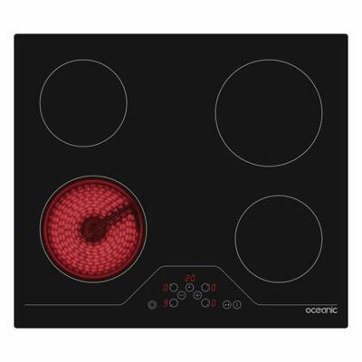 Vitrokeramische kookplaat Oceanic OCEATV4Z60B Zwart 1800 W