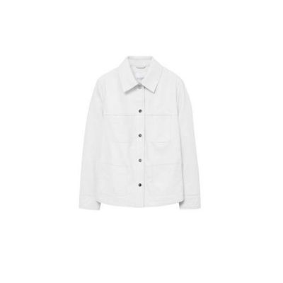 Violeta by Mango leren jack zomer wit