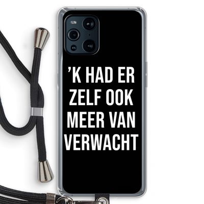Meer verwacht - Zwart: Oppo Find X3 Transparant Hoesje met koord