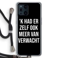 Meer verwacht - Zwart: Oppo Find X3 Transparant Hoesje met koord