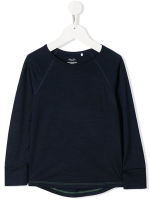 Knot t-shirt en maille fine à manches longues - Bleu