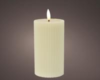 Kaars LED ribbel vlam 15.5cm creme Kaars LED ribbel vlam 15.5cm creme