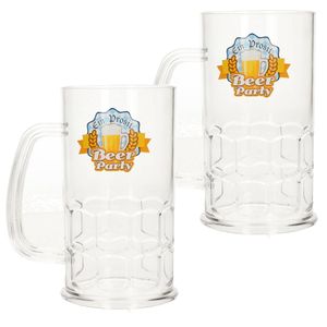 4x Plastic bierpullen/bierglazen Oktoberfest/Bierfeest 500 ml - Bierglazen