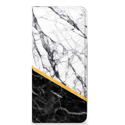 OPPO Reno8 | Standcase | Marmer Wit Zwart - Origineel Cadeau Man
