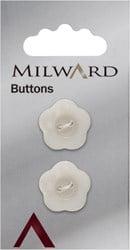 Milward Bloem Knoop Wit 20mm (2 stuks)