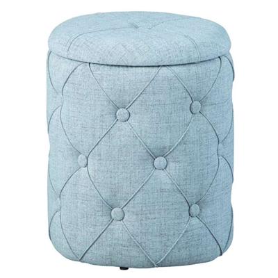 Leen Bakker - Poef Yapak - 40x34x34 Cm - Polyester - Grijs