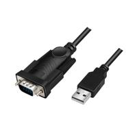 LogiLink Serieel Adapter [1x USB-A 2.0 stekker - 1x D-sub stekker 9-polig] 1.5 m Zwart