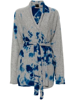 Suzusan cardigan en cachemire à motif tie dye - Gris