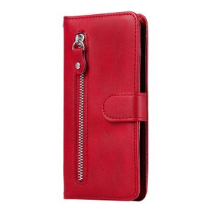 Xiaomi Redmi Note 10S hoesje - Bookcase - Pasjeshouder - Portemonnee - Rits - Kunstleer - Rood