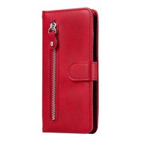 Xiaomi Redmi Note 10S hoesje - Bookcase - Pasjeshouder - Portemonnee - Rits - Kunstleer - Rood - thumbnail