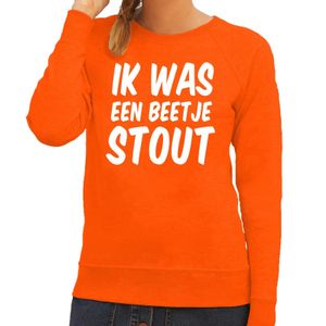 Ik was een beetje stout sweater oranje dames 2XL  -