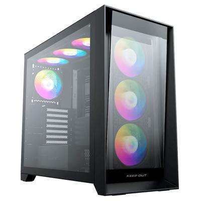 ATX Semi-toren BehuizingKEEP OUT XC-911 PRO MASTER Zwart