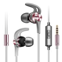 QKZ EQ1 CNC metalen shark fin hoofdtelefoon sport muziek hoofdtelefoon microfoon versie (Rose goud)