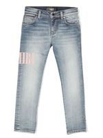 AMIRI KIDS jean droit à patchs logo - Bleu