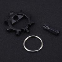 Multifunctionele draagbare buiten sleutel ketting schroevendraaier fiets reparatie tools (zwart)