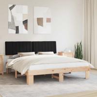 Bedframe met Gevoerd Hoofdgedeelte Zwart 180 x 200 cm