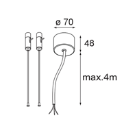 Modular - Suspension kit 4m / 3x0.75 (2 cables) wit struc