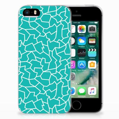 Apple iPhone SE | 5S | Hoesje maken | Cracks Blue