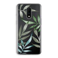 Tropical watercolor leaves: OnePlus 7 Transparant Hoesje