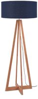 Good&Mojo Vloerlamp 'Everest' Bamboe en Eco linnen, kleur Denimblauw