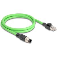 Delock 80421 RJ45 / M12 Netwerkkabel, patchkabel Kabel SF/UTP 1.00 m Groen 1 stuk(s)