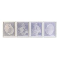 Schilderij DKD Home Decor Kristal Schelp 50 x 2 x 60 cm 50 x 60 x 2,5 cm (4 Onderdelen)