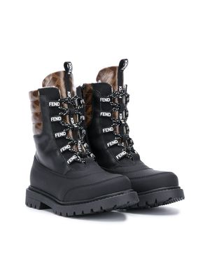 Fendi Kids bottines à lacets - Noir