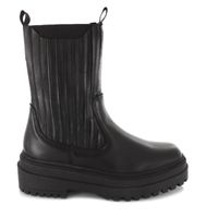 DWRS LABEL Blackpool Zwart Leer Chelsea boots Dames